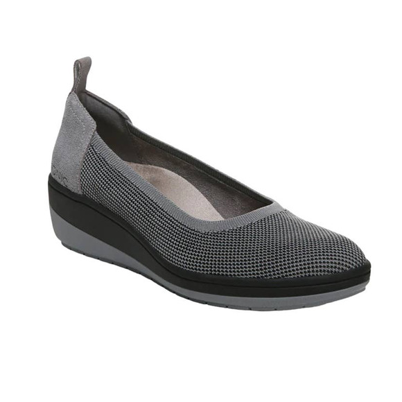 Vionic Shoes - Vionic Jacey Knit Charcoal Gray Comfy Wedge Slip On Size 8